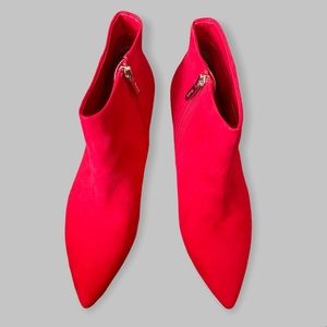 New Red kitten heel booties